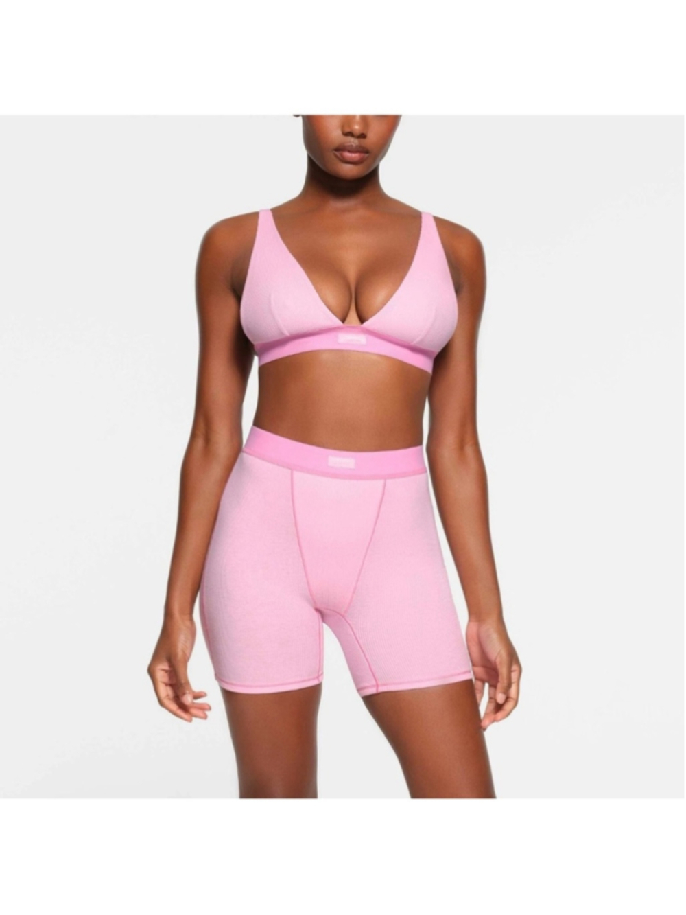 NWT SKIMS COTTON RIB BOXER BUBBLE GUM SIZE XS Limited Colour Edition